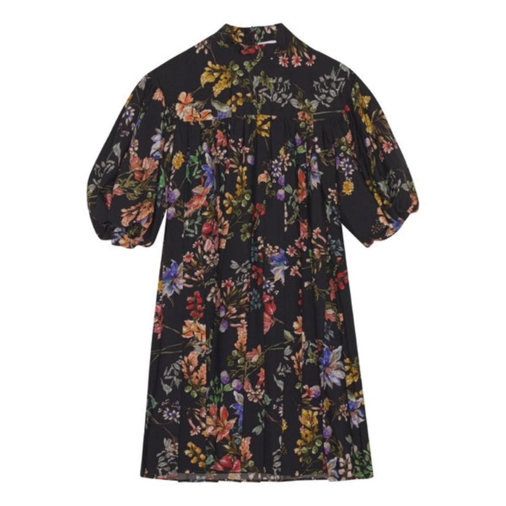 Christina Rhode Girls Black Floral Pleated Dress